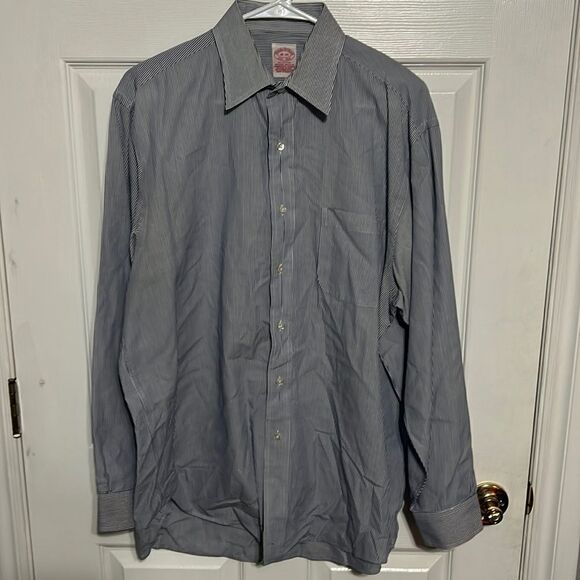 Brooks Brothers Other - 🔥🔥BROOKS BROTHERS Blue/White Pinstriped Button Down Shirt‎ - Men Sz 16-34 (L)